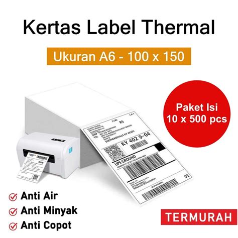 Jual Aigootan Label Thermal X X Pcs Kertas Stiker