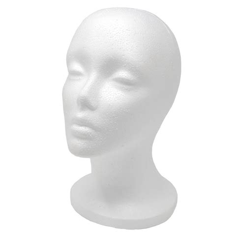 A1 Pacific Female Styrofoam Mannequin Head, 11" L - Sandyswim