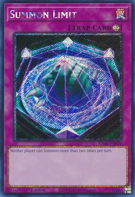 Summon Limit Platinum Secret Rare 25th Anniversary Rarity