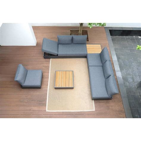 Zebra Cubo Ecklounge 5tlg Aluminium Teak Olefin Dark Grey