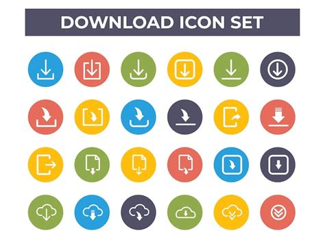 Premium Vector Download Buttons Icons Flat Icon Set