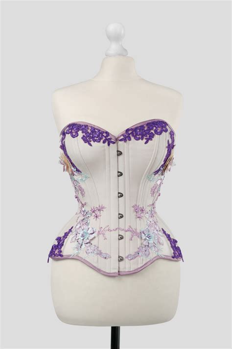 Corset Overbust Ecru Velvet Rebel Madness