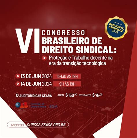 Vi Congresso Brasileiro De Direito Sindical Fetrace