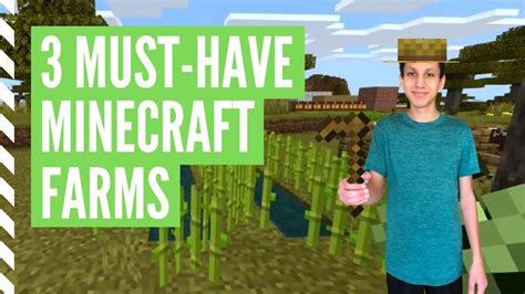 3 Simple Farms Every Beginner Must Have Minecraft Survival Youtube