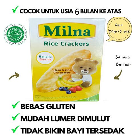 Camilan Bayi 6 Bulan Milna Rice Crackers Biskuit Makanan Bayi Rasa