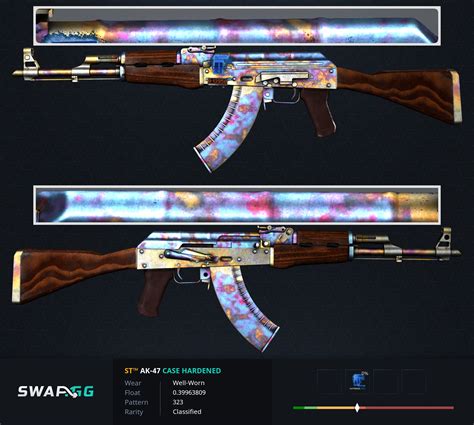 H Stattrak Ak Case Hardened Well Worn Tier Blue Gem W Titan