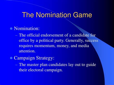 PPT - Nominations and Campaigns PowerPoint Presentation, free download ...