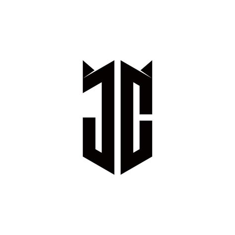 Jc Logo Monogram With Shield Shape Designs Template Vector Art