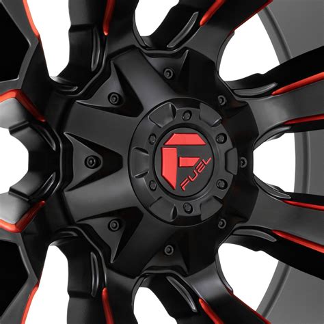 FUEL D787 ASSAULT 1PC Wheels Matte Black With Red Milled Accents