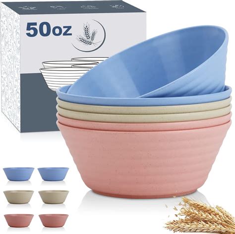 Homestockplus 50 Oz Large Cereal Bowls Unbreakable Salad