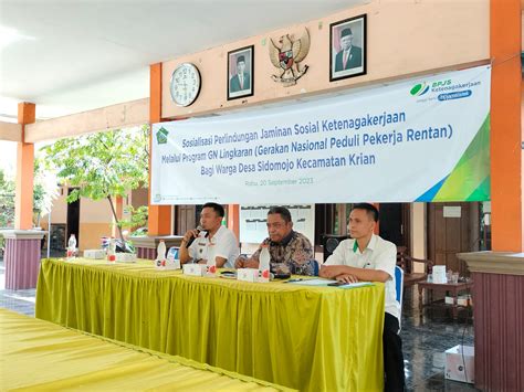 Bpjs Ketenagakerjaan Sidoarjo Krian Edukasi Perlindungan Dan Gn