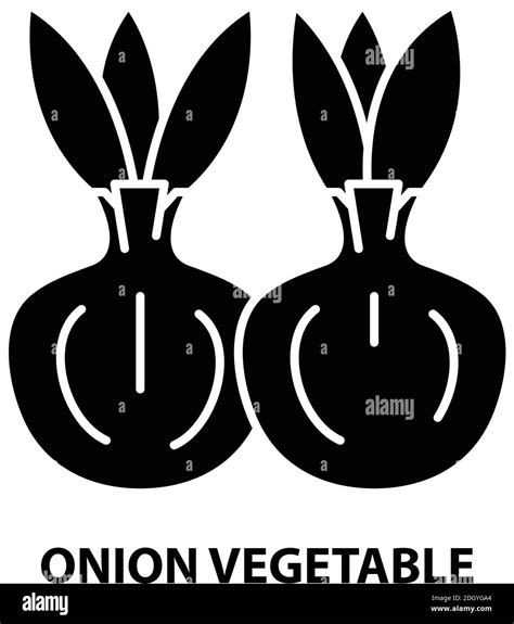 Icono De Cebolla Vegetal Signo De Vector Negro Con Trazos Editables