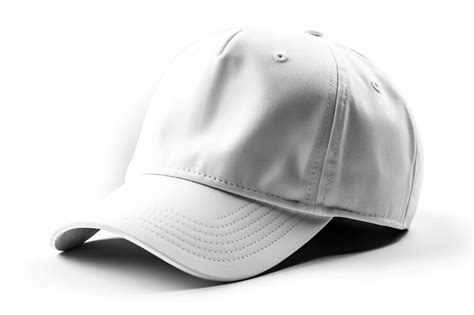 Premium Ai Image White Baseball Cap Mockup On White Background 3d