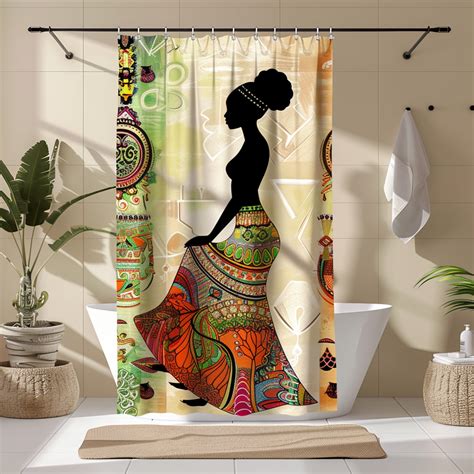 African Tribal Beauty Shower Curtain Vibrant Colors And Intricate Patterns Traditional Art Style