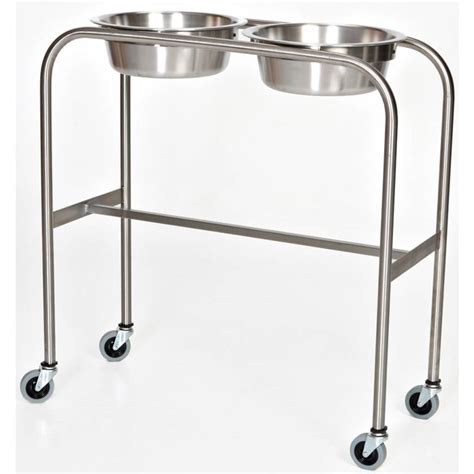 Ss Solution Stand With Double Basin And H Brace Mid Central Medical Mcm1002