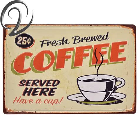 Buy Coffee Tin Signs Embossed Vintage Metal Signs Wall