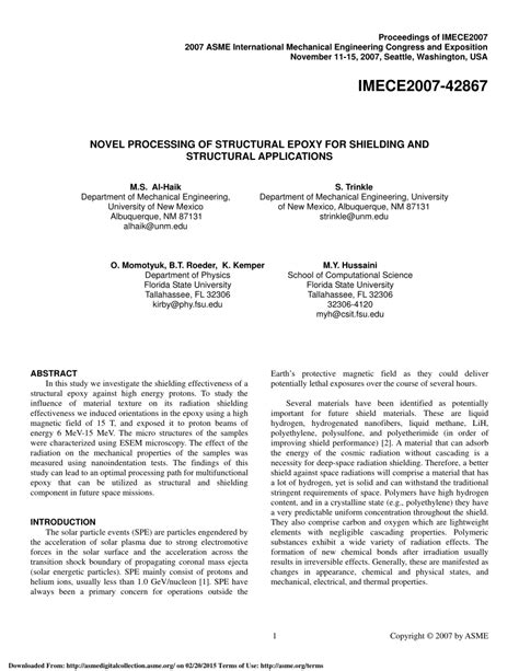 (PDF) Novel Processing of Structural Epoxy for Shielding and Structural ...