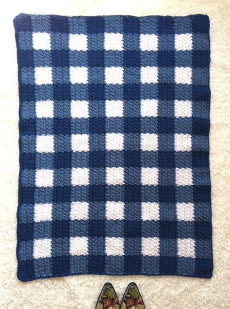 Gingham Blanket Crochet Pattern Easy Pattern For The Etsy