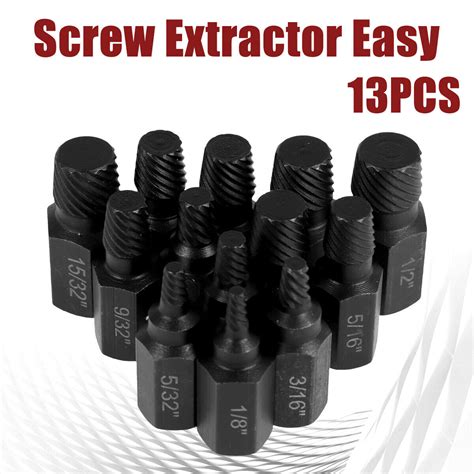 Pc Screw Extractor Set Hex Head Multi Spline Easy Out Bolt Extractor