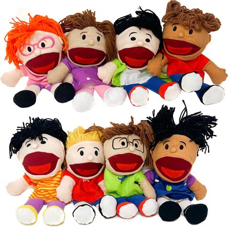 8 Hand Puppets For Kids Plush Multiculturalism