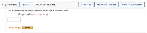 Solved Find an equation of the tangent plane to the surface | Chegg.com