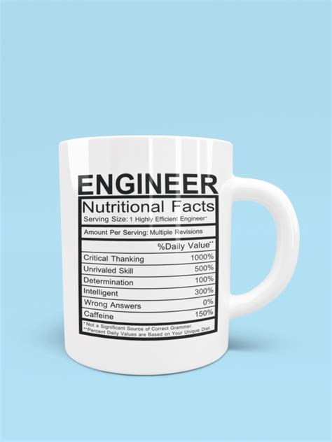 Engineer Nutritional Facts Mug