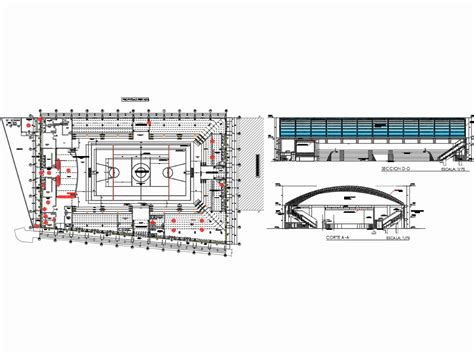 Centro de esportes em AutoCAD Baixar CAD Grátis 1 55 MB Bibliocad