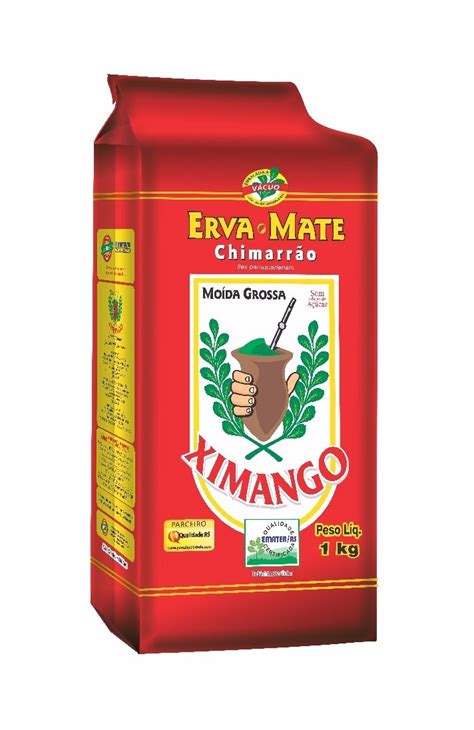 4 Erva Mate Chimarrão XIMANGO TRADICIONAL GROSSA NATIVA 1Kg Mate in Box