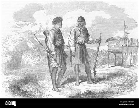 BHUTAN War Armed villager & regular soldier of Bhutan 1865. Illustrated ...