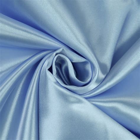 Polyester Satin Hellblau Stoffe Hemmers