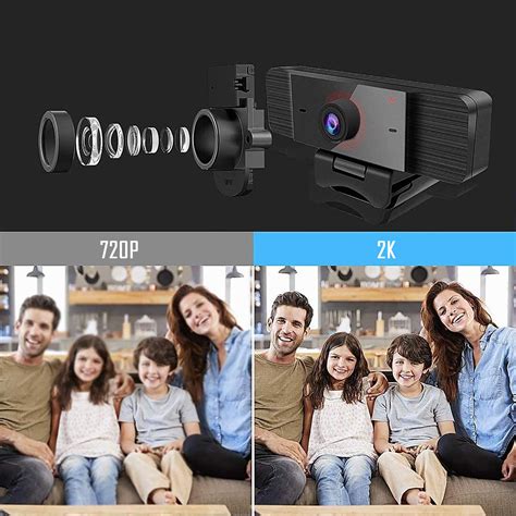 Camera Web VAXIUJA FULL HD 2K 4MP 30FPS Microfon Anulare Zgomot De Fond