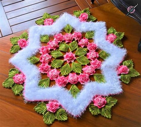 Patr N Gratis Centro De Mesa Estrella De Rosas En Crochet Crochetisimo