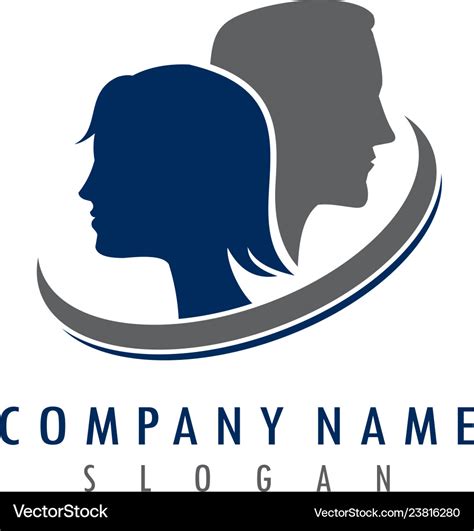 Man And Woman Heads Logo Royalty Free Vector Image