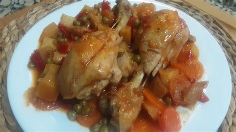 POLLO A LA JARDINERA receta fácil económica y deliciosa receta paso