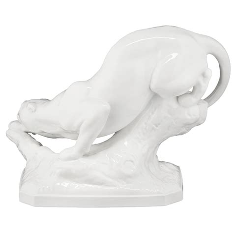 Porzellanfigur Panther Wei Cm Von Meissen Erkmann