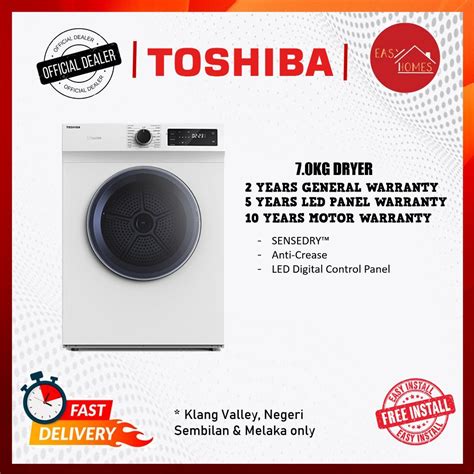 Toshiba Dryer Td H Sem Kg Sensedry Tumble Dryer Tdh Sem Vented