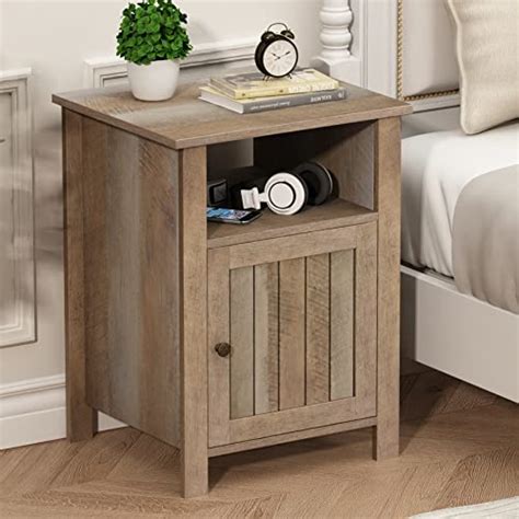 Choochoo Farmhouse Nightstand Rustic Vintage End Side Table With