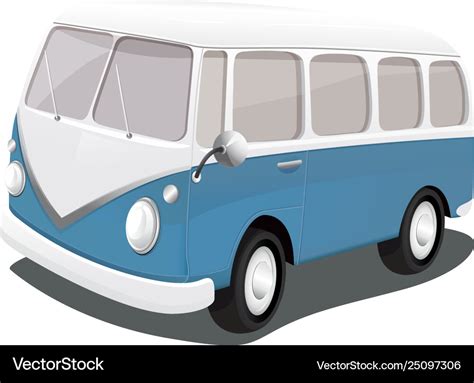 A Blue Vintage Van Royalty Free Vector Image Vectorstock