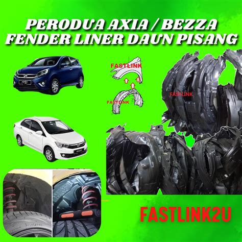 Fastlink Perodua Axia Bezza Fender Cover Liner Protector Daun Pisang