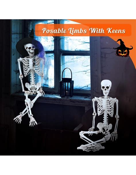 4 Pcs Halloween Skeleton Decoration Poseable Skeleton Full