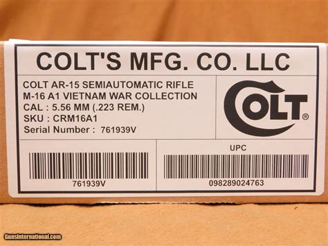 Colt Model M16A1 Vietnam Retro Reissue CRM16A1 AR 15 20 Inch Semi Auto