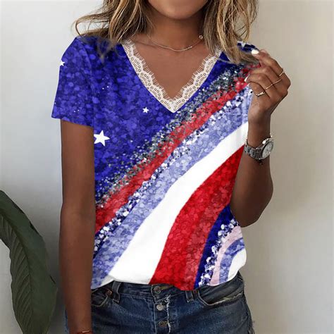 Patriotic Blouses for Women Dressy 4th of July,Womens Crochet Lace ...