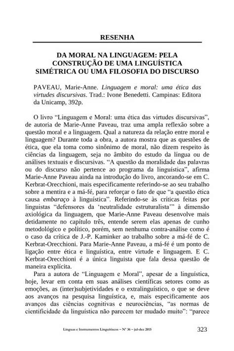 Pdf Resenha Da Moral Na Linguagem Pela Constru O De Uma Lingu Stica