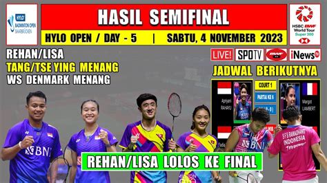 Hasil Semifinal Hylo Open 2023 Hari Ini REHAN LISA Menang Lolos Ke