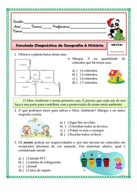 Simulado integrado geografia e história 2 ano Simulado integrado