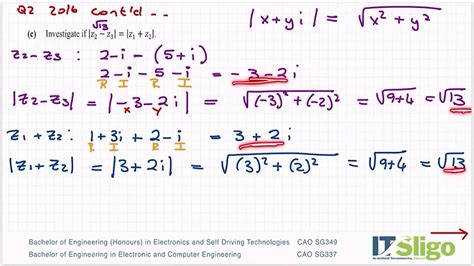 Complex Numbers Q2 2016 Paper 1 Leaving Cert Ordinary Level Maths YouTube