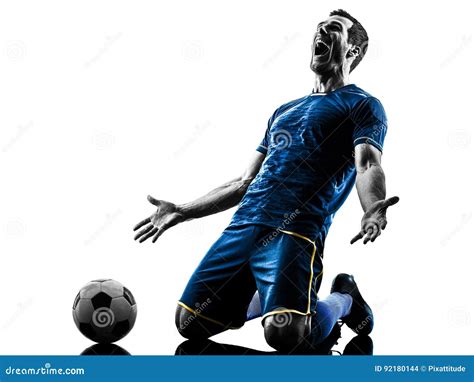 Soccer Player Man Happy Celebration Silhouette Isolated Stock Photo ...