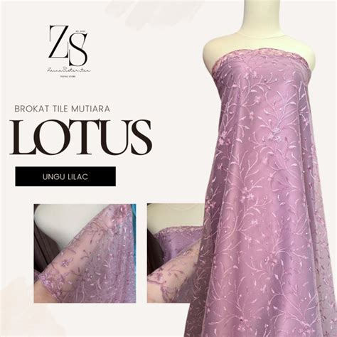 Bahan Kain Kebaya Brokat Brukat Tile Mutiara Lotus New Series Warna