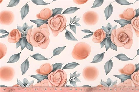 Premium Photo A Floral Wallpaper With Pink Roses