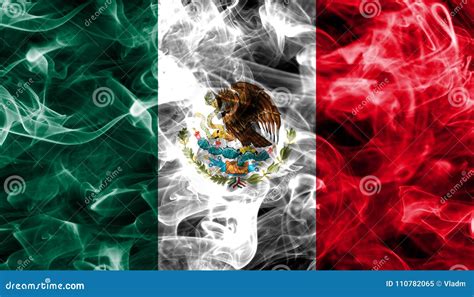 Mexico Smoke Flag Isolated On A Black Background Stock Illustration